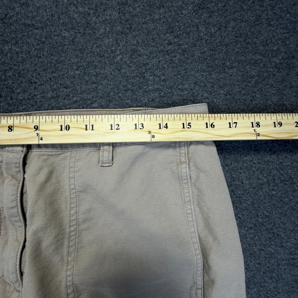 Eileen Fisher Organic Cotton Hemp Wide Leg Crop Pants Taupe Tan Womens Medium - Picture 5 of 8